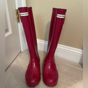 Hunter original gloss tall magenta rain boot